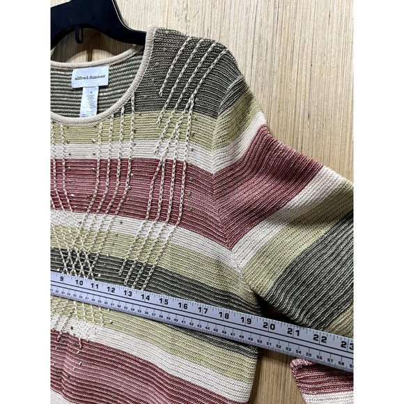Alfred Dunner - Women's Cedar Canyon Embroidered Striped Sweater - Multicolor - Picture 5 of 16